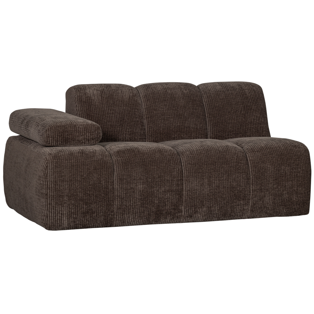 MOJO 1,5-SEATER ELEMENT ARM LEFT RIB FABRIC BROWN