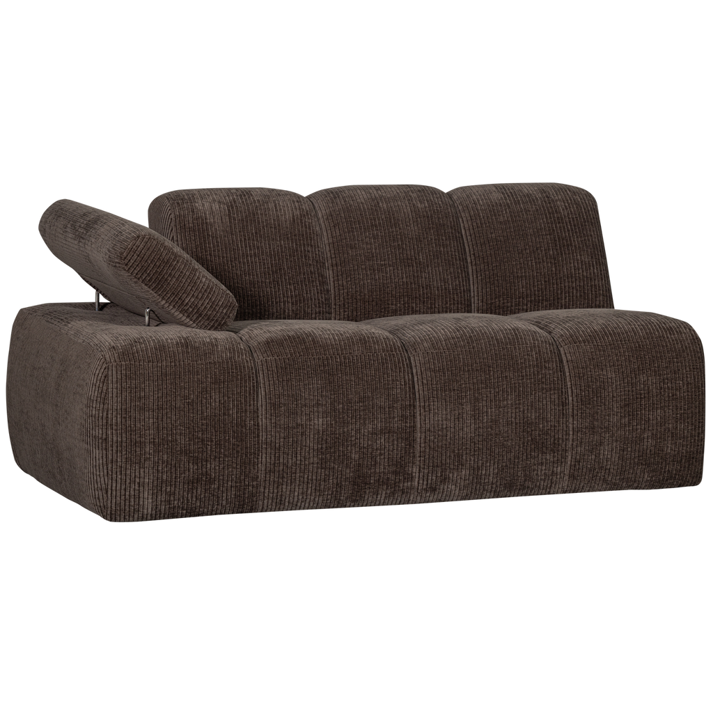 MOJO 1,5-SEATER ELEMENT ARM LEFT RIB FABRIC BROWN