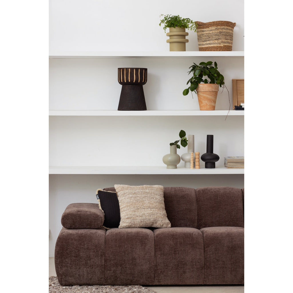 MOJO 1,5-SEATER ELEMENT ARM LEFT RIB FABRIC BROWN