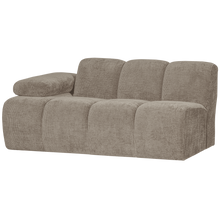 Laden Sie das Bild in den Galerie-Viewer, MOJO 1,5-SEATER ELEMENT ARM LEFT RIB FABRIC DARK SAND