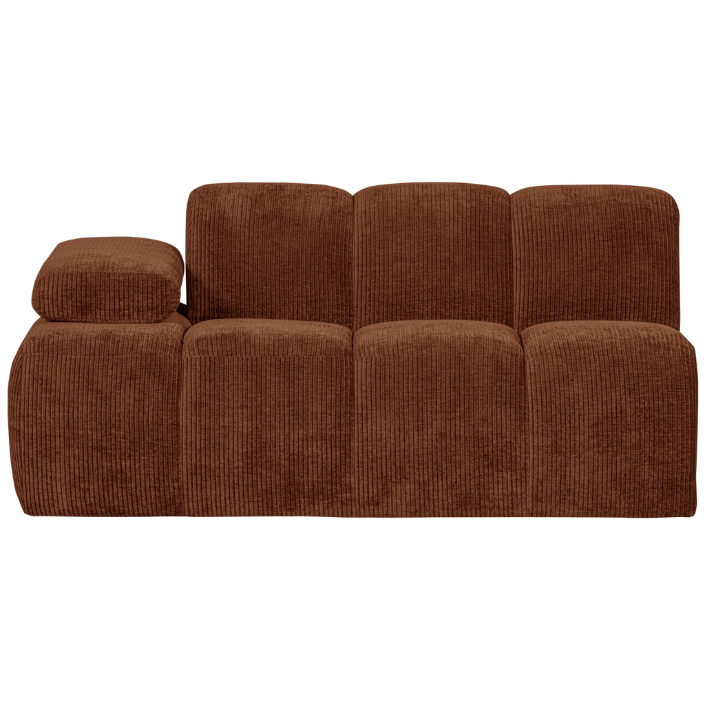 MOJO 1,5-SEATER ELEMENT ARM LEFT RIB FABRIC RUST BROWN