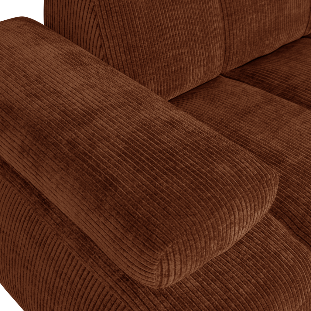 MOJO 1,5-SEATER ELEMENT ARM LEFT RIB FABRIC RUST BROWN