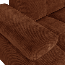 Laden Sie das Bild in den Galerie-Viewer, MOJO 1,5-SEATER ELEMENT ARM LEFT RIB FABRIC RUST BROWN