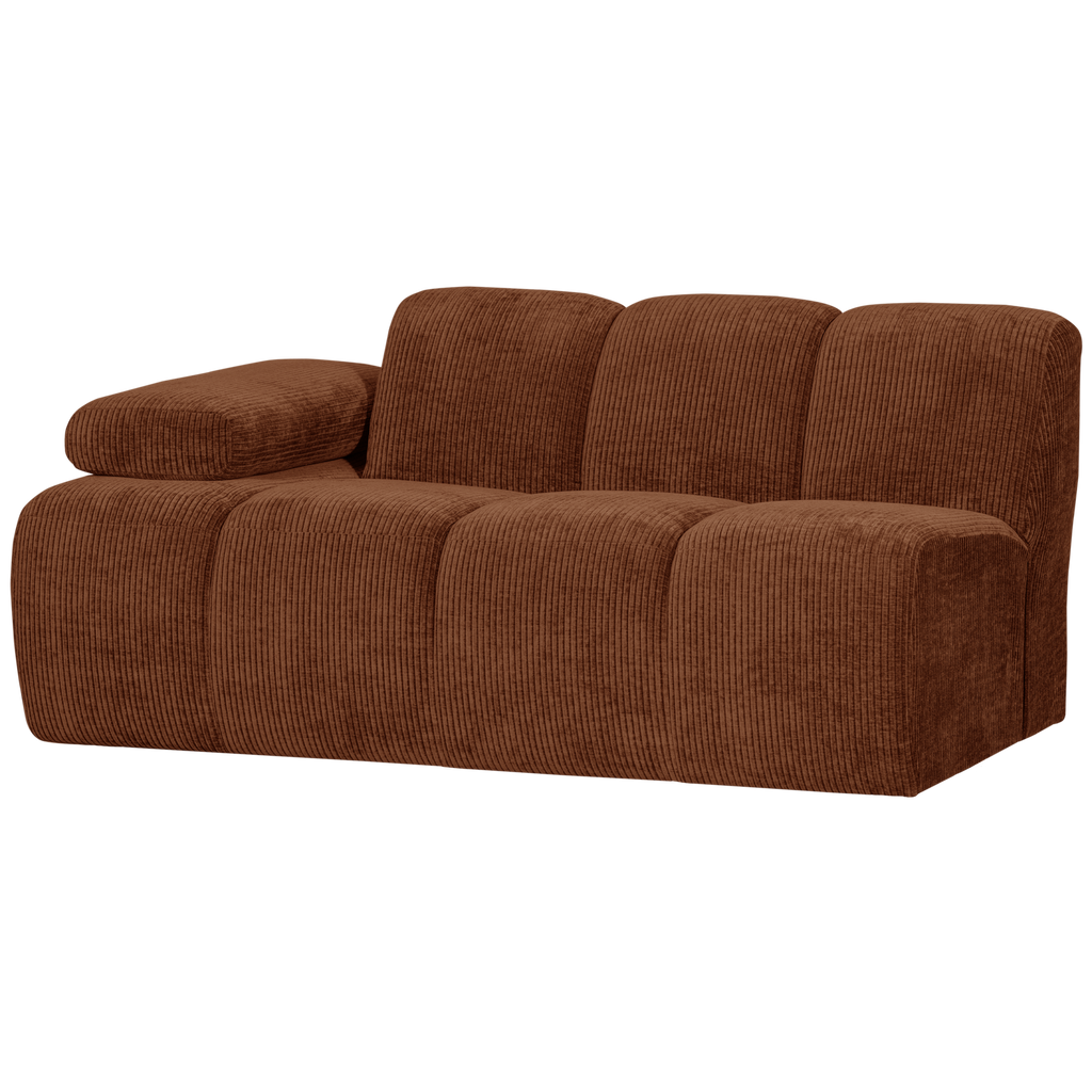 MOJO 1,5-SEATER ELEMENT ARM LEFT RIB FABRIC RUST BROWN