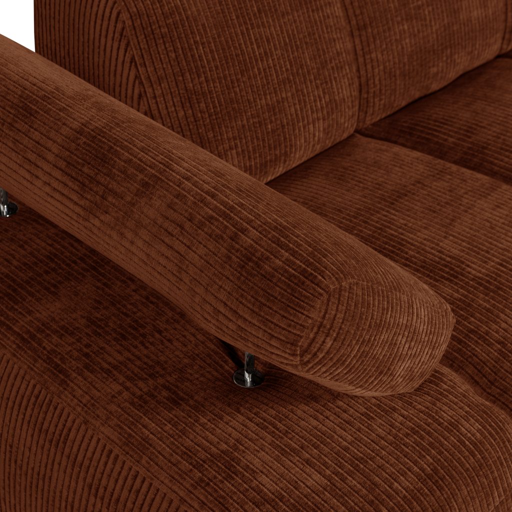 MOJO 1,5-SEATER ELEMENT ARM LEFT RIB FABRIC RUST BROWN