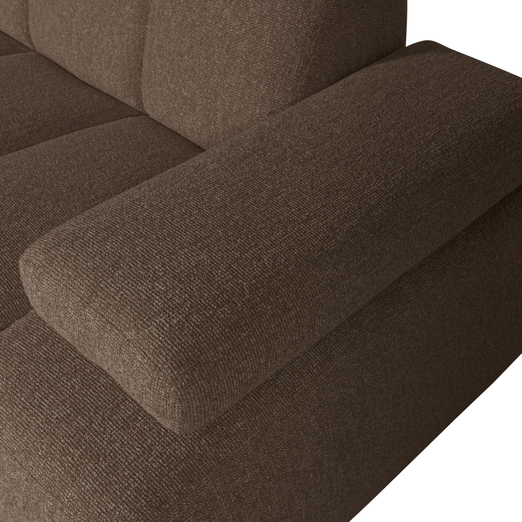 MOJO CHAISE LONGUE SOFA LEFT BOUCLE BROWN MELANGE