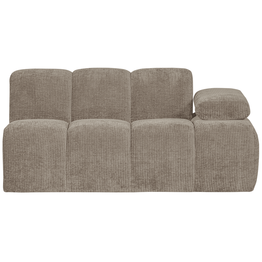 MOJO 1,5-SEATER ELEMENT ARM RIGHT RIB FABRIC DARK SAND