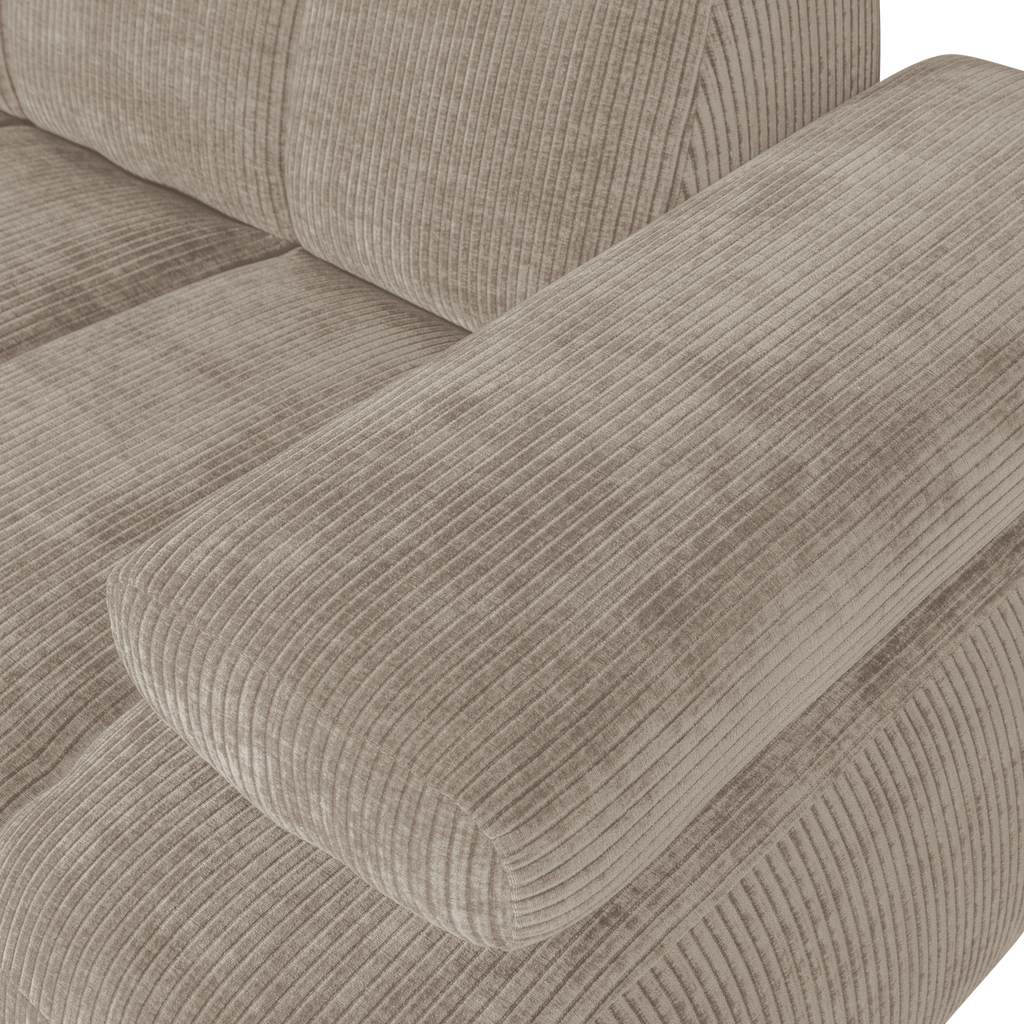 MOJO 1,5-SEATER ELEMENT ARM RIGHT RIB FABRIC DARK SAND