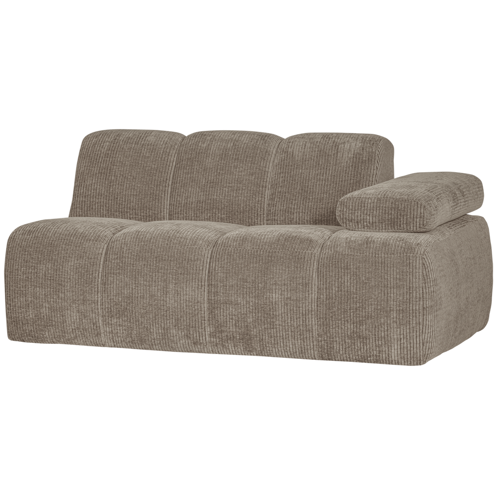 MOJO 1,5-SEATER ELEMENT ARM RIGHT RIB FABRIC DARK SAND