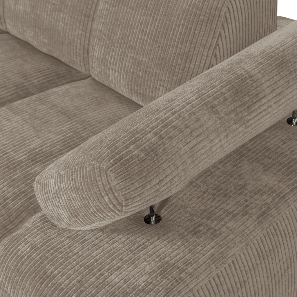 MOJO 1,5-SEATER ELEMENT ARM RIGHT RIB FABRIC DARK SAND
