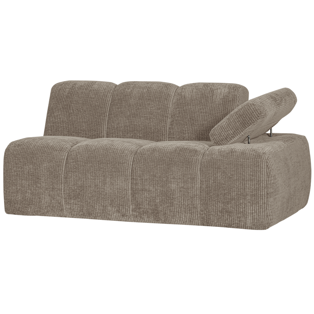 MOJO 1,5-SEATER ELEMENT ARM RIGHT RIB FABRIC DARK SAND
