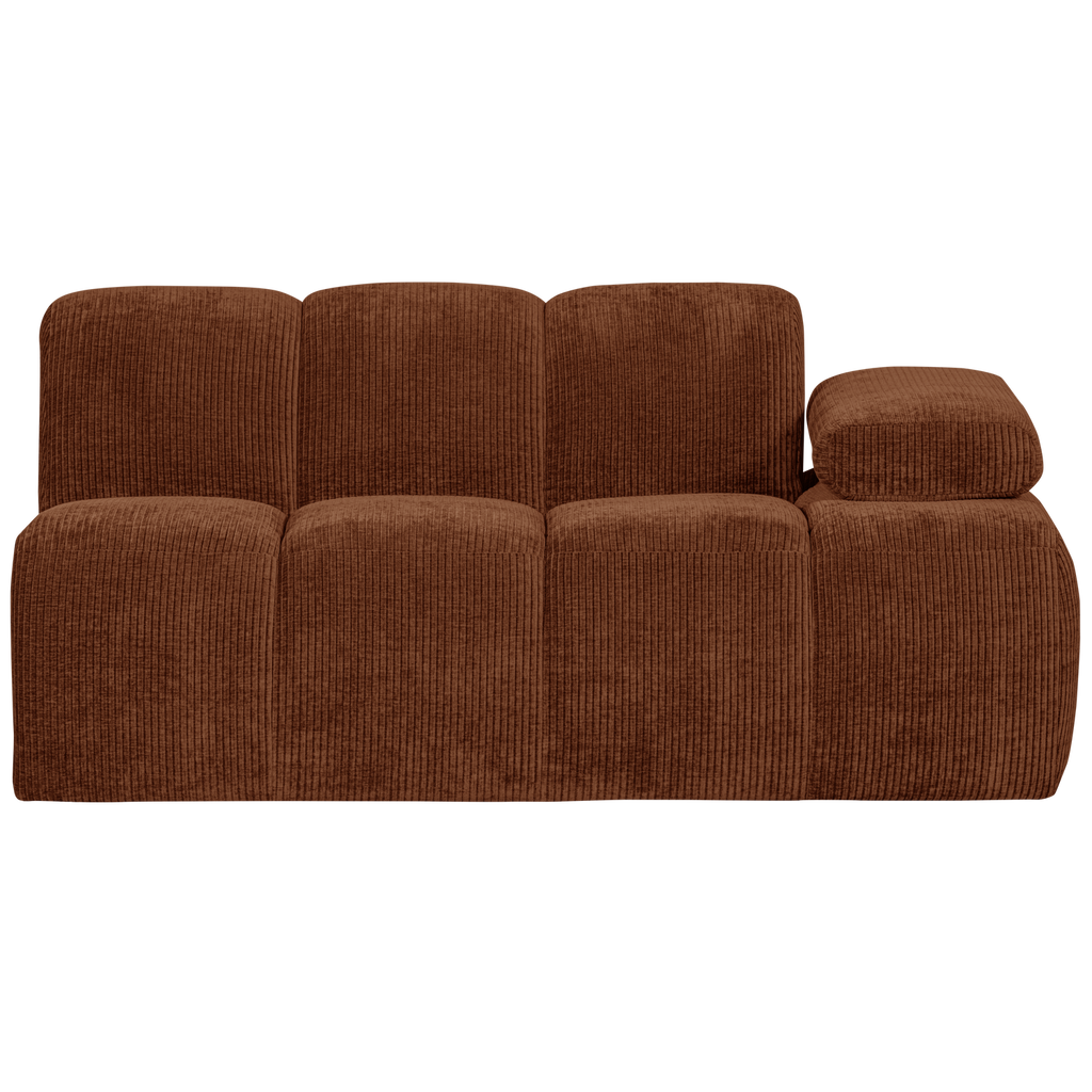 MOJO 1,5-SEATER ELEMENT ARM RIGHT RIB FABRIC RUST BROWN