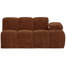 Laden Sie das Bild in den Galerie-Viewer, MOJO 1,5-SEATER ELEMENT ARM RIGHT RIB FABRIC RUST BROWN