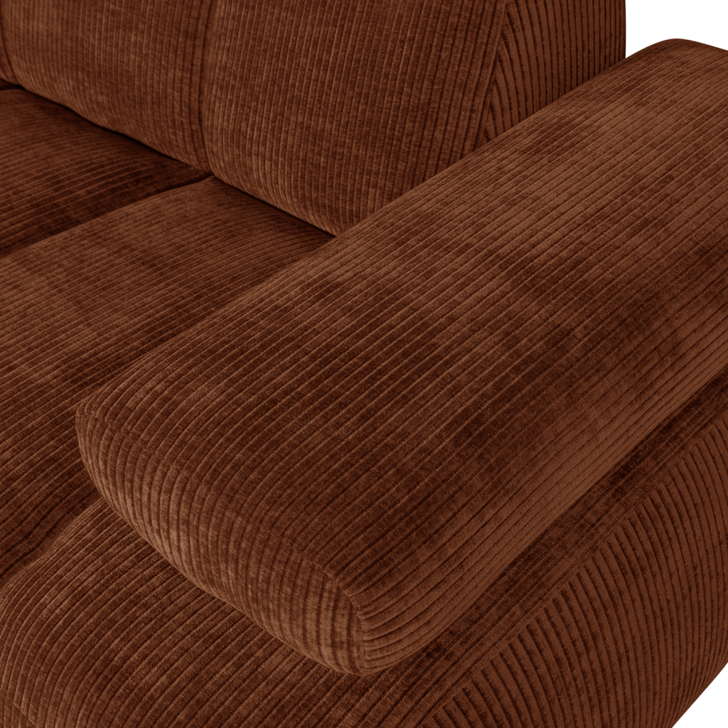 MOJO 1,5-SEATER ELEMENT ARM RIGHT RIB FABRIC RUST BROWN