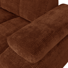 Laden Sie das Bild in den Galerie-Viewer, MOJO 1,5-SEATER ELEMENT ARM RIGHT RIB FABRIC RUST BROWN