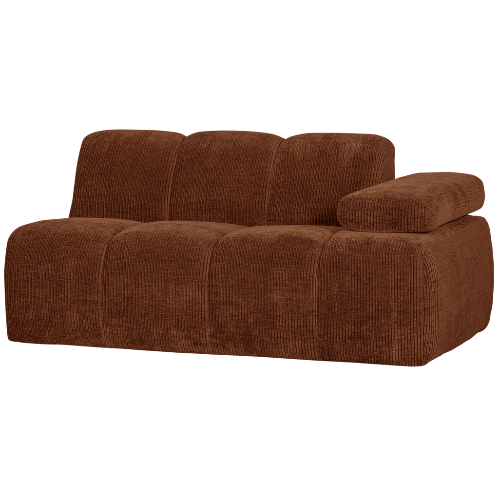 MOJO 1,5-SEATER ELEMENT ARM RIGHT RIB FABRIC RUST BROWN