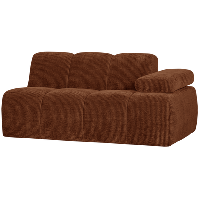 MOJO 1,5-SEATER ELEMENT ARM RIGHT RIB FABRIC RUST BROWN