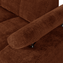 Laden Sie das Bild in den Galerie-Viewer, MOJO 1,5-SEATER ELEMENT ARM RIGHT RIB FABRIC RUST BROWN