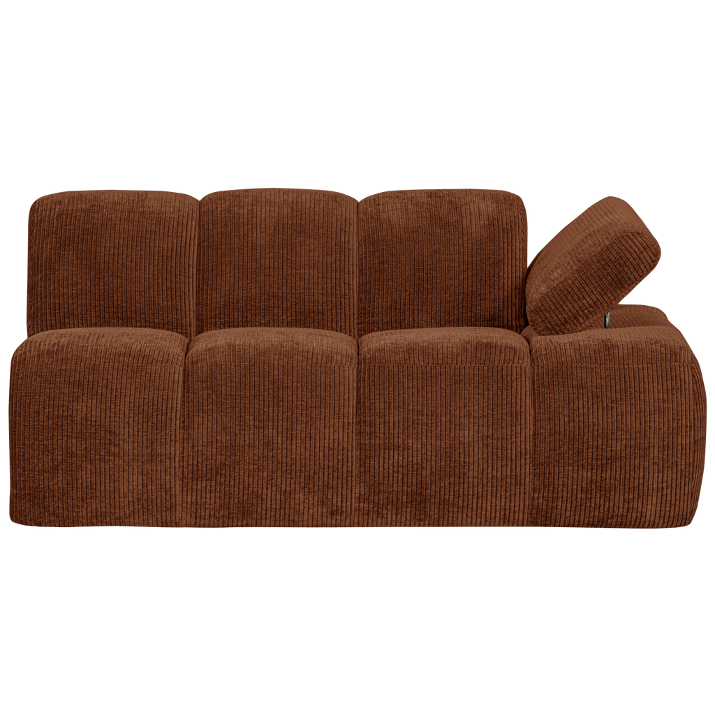 MOJO 1,5-SEATER ELEMENT ARM RIGHT RIB FABRIC RUST BROWN