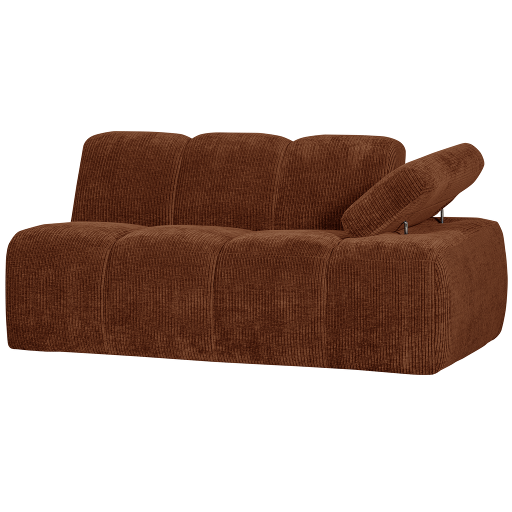 MOJO 1,5-SEATER ELEMENT ARM RIGHT RIB FABRIC RUST BROWN