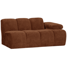 Laden Sie das Bild in den Galerie-Viewer, MOJO 1,5-SEATER ELEMENT ARM RIGHT RIB FABRIC RUST BROWN