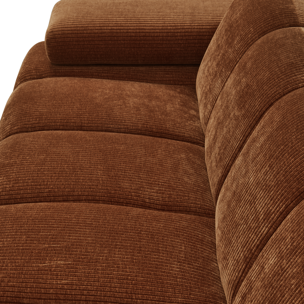 MOJO 2-SEATER ELEMENT ARM LEFT RIB FABRIC RUST BROWN