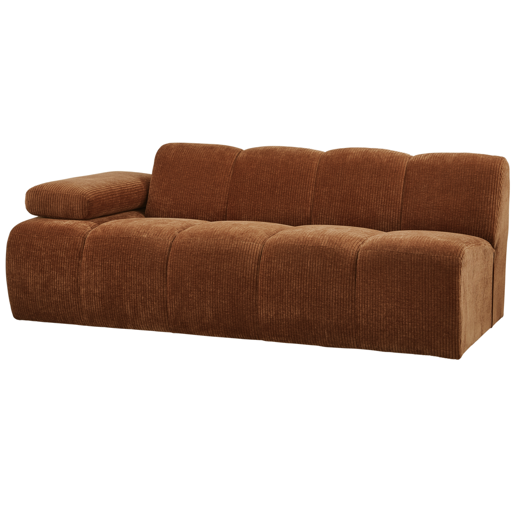 MOJO 2-SEATER ELEMENT ARM LEFT RIB FABRIC RUST BROWN
