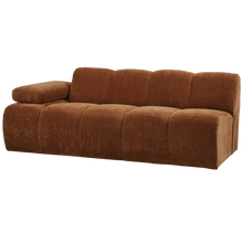 Laden Sie das Bild in den Galerie-Viewer, MOJO 2-SEATER ELEMENT ARM LEFT RIB FABRIC RUST BROWN