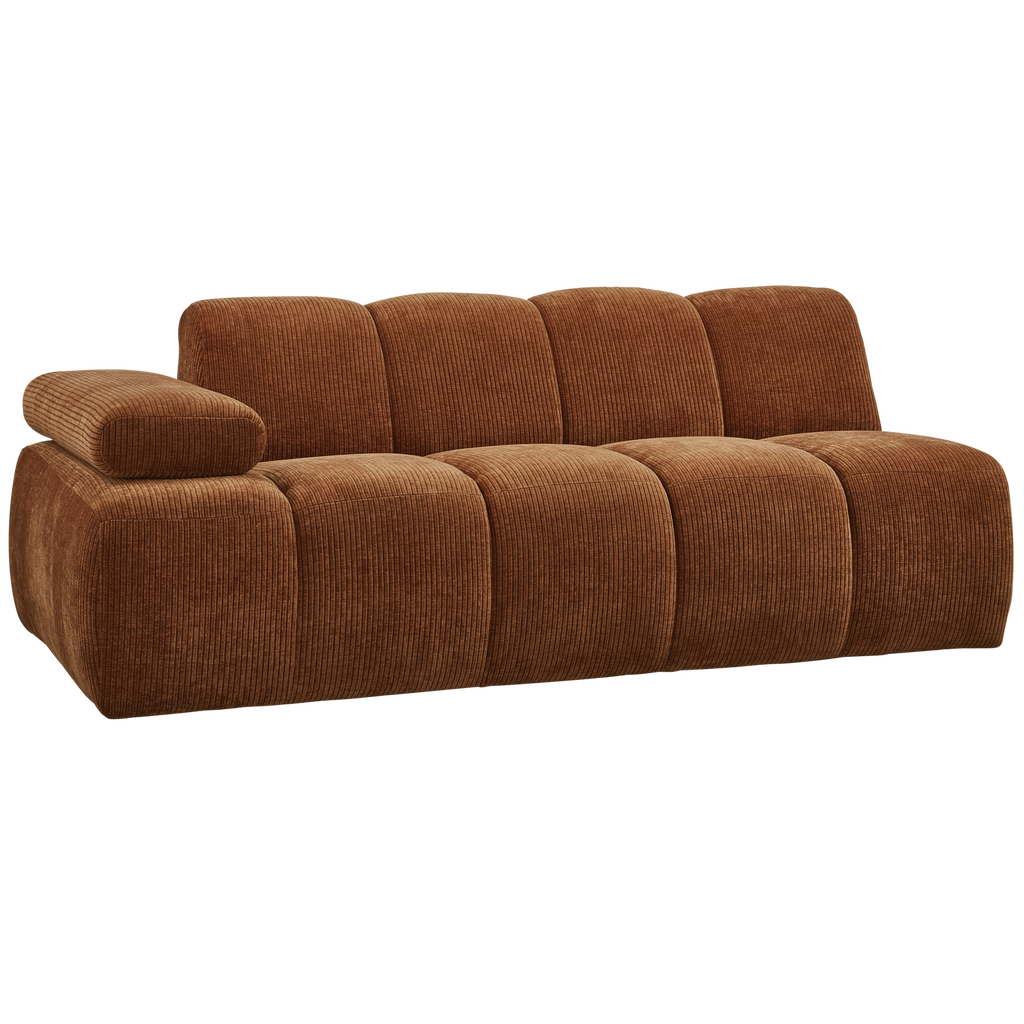 MOJO 2-SEATER ELEMENT ARM LEFT RIB FABRIC RUST BROWN