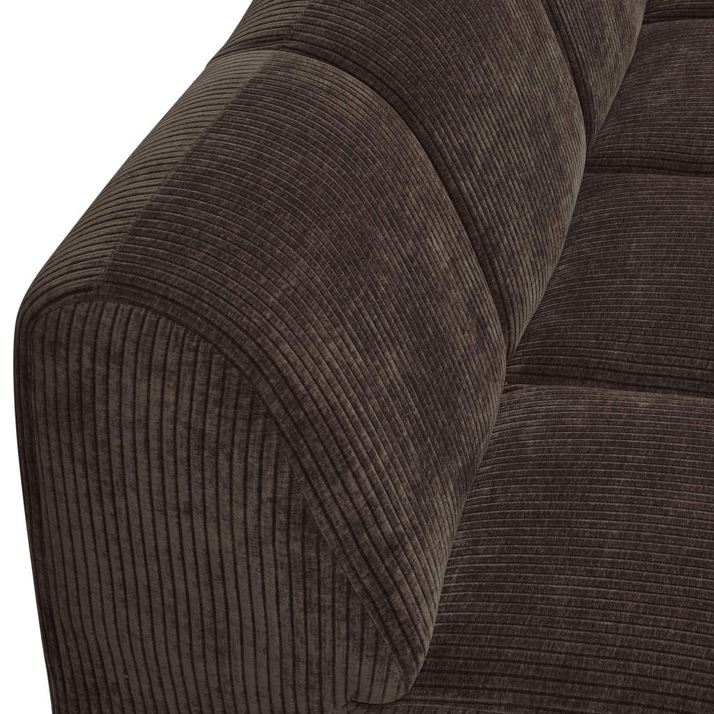 MOJO 2-SEATER ELEMENT ARM RIGHT RIB FABRIC BROWN