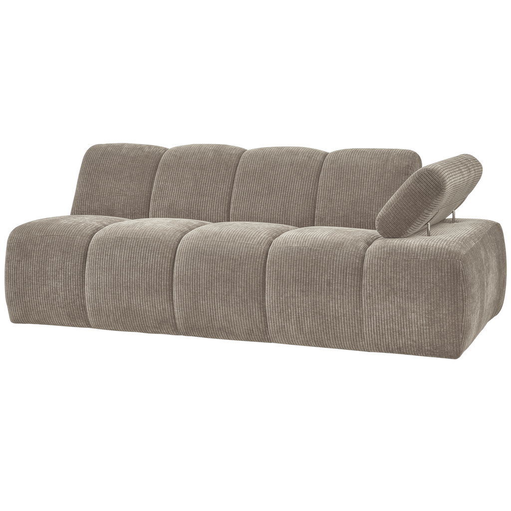 MOJO 2-SEATER ELEMENT ARM RIGHT RIB FABRIC DARK SAND
