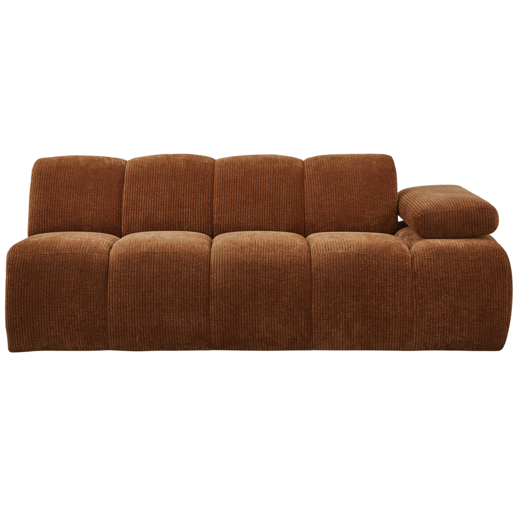 MOJO 2-SEATER ELEMENT ARM RIGHT RIB FABRIC RUST BROWN
