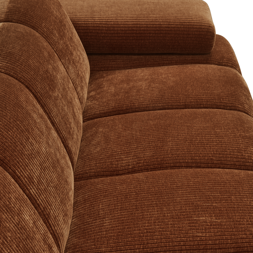 MOJO 2-SEATER ELEMENT ARM RIGHT RIB FABRIC RUST BROWN