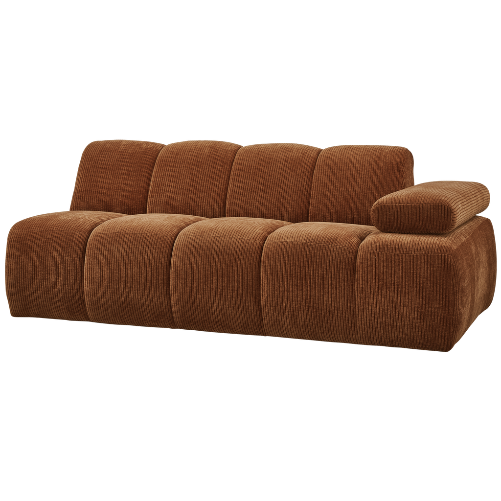 MOJO 2-SEATER ELEMENT ARM RIGHT RIB FABRIC RUST BROWN