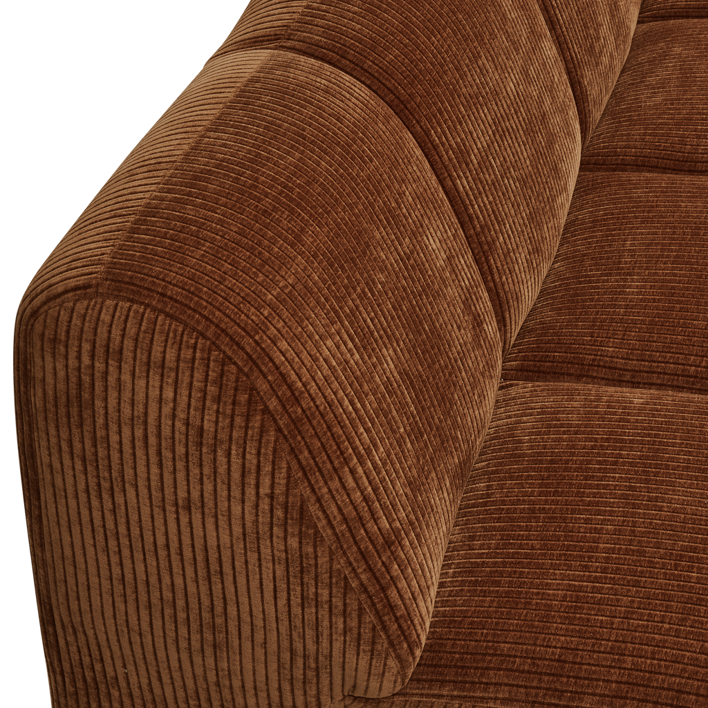 MOJO 2-SEATER ELEMENT ARM RIGHT RIB FABRIC RUST BROWN