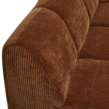 Laden Sie das Bild in den Galerie-Viewer, MOJO 2-SEATER ELEMENT ARM RIGHT RIB FABRIC RUST BROWN