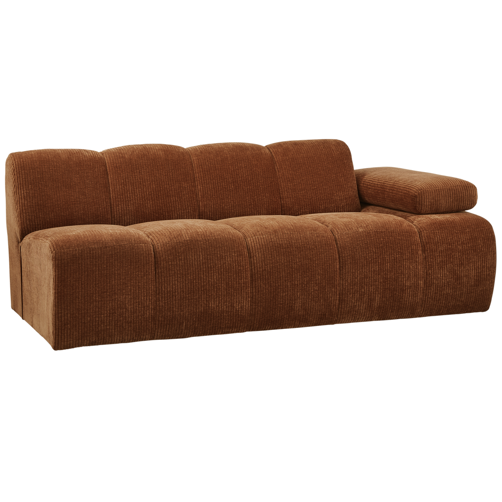 MOJO 2-SEATER ELEMENT ARM RIGHT RIB FABRIC RUST BROWN