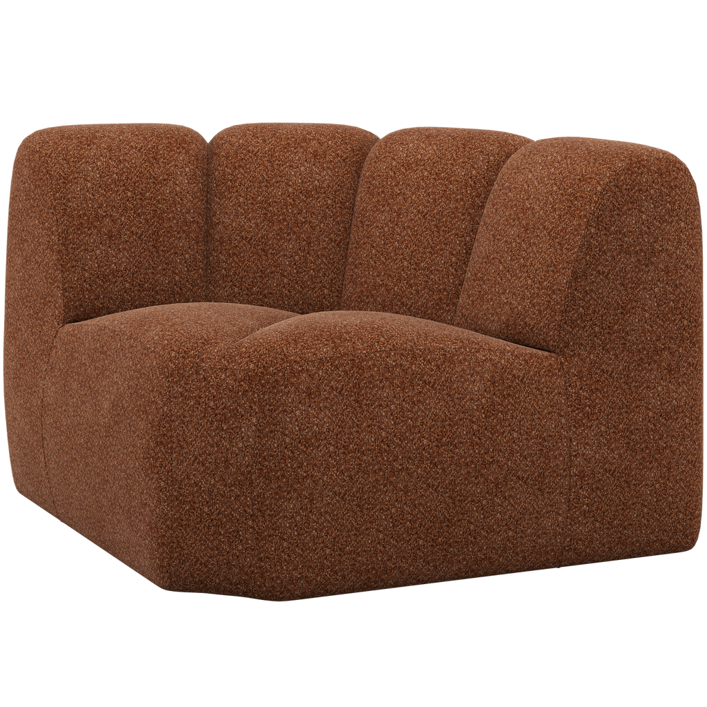 MOJO CORNER ELEMENT WOOLLY FABRIC RUST BROWN