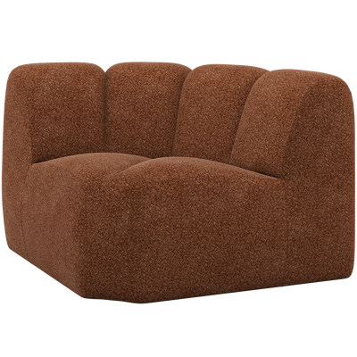 MOJO CORNER ELEMENT WOOLLY FABRIC RUST BROWN