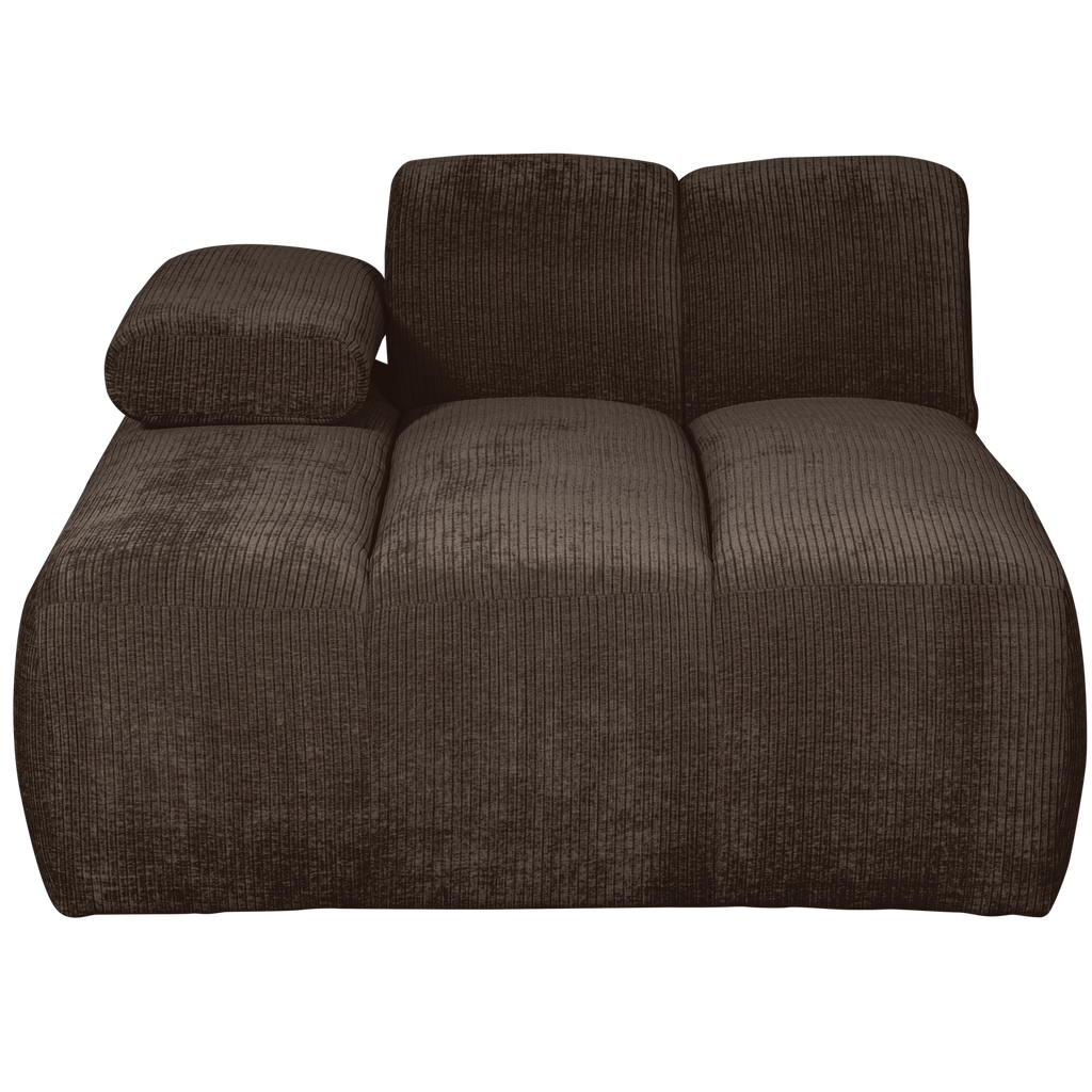 MOJO CHAISE LONGUE ELEMENT LEFT RIB FABRIC BROWN