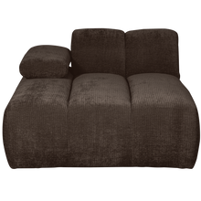Laden Sie das Bild in den Galerie-Viewer, MOJO CHAISE LONGUE ELEMENT LEFT RIB FABRIC BROWN