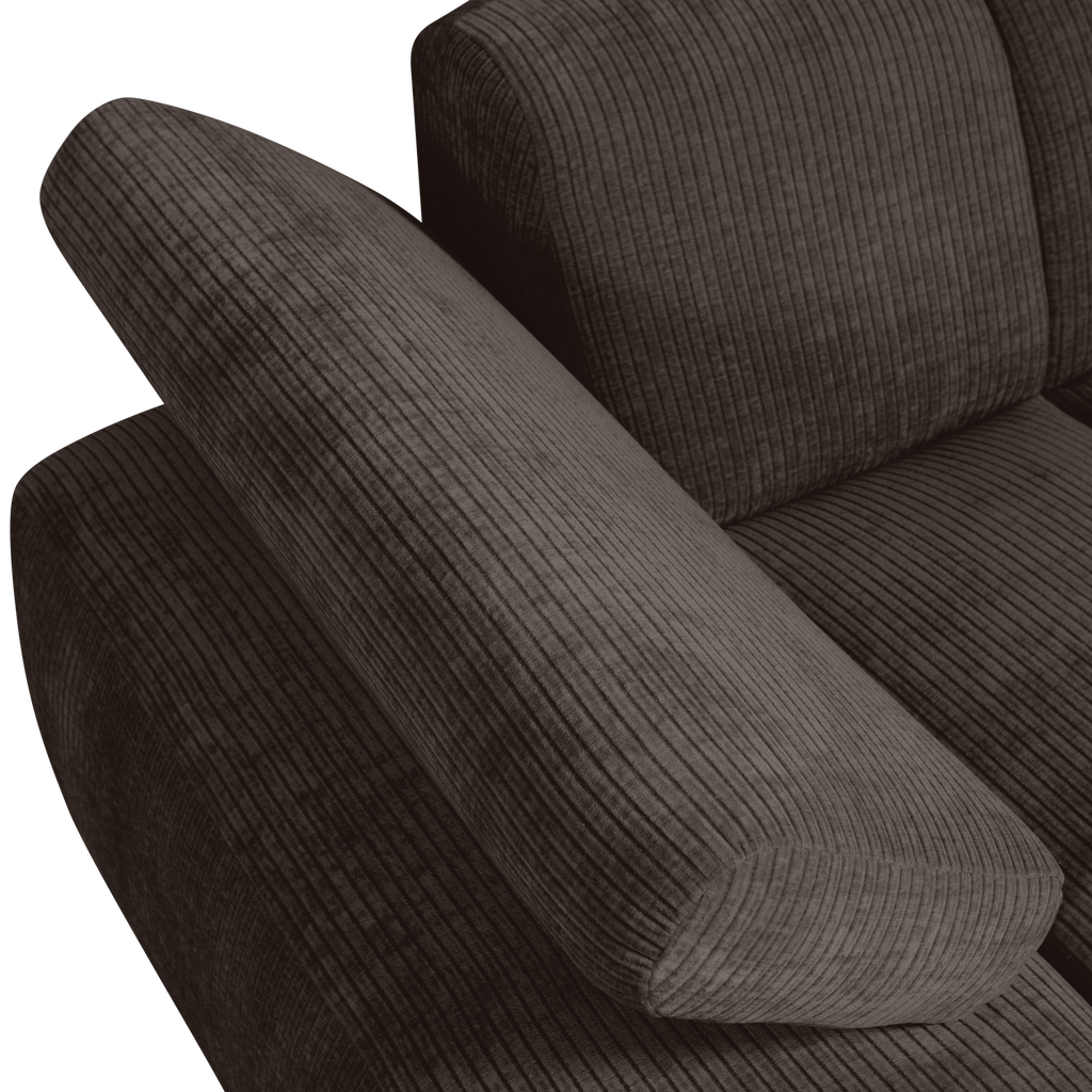 MOJO CHAISE LONGUE ELEMENT LEFT RIB FABRIC BROWN