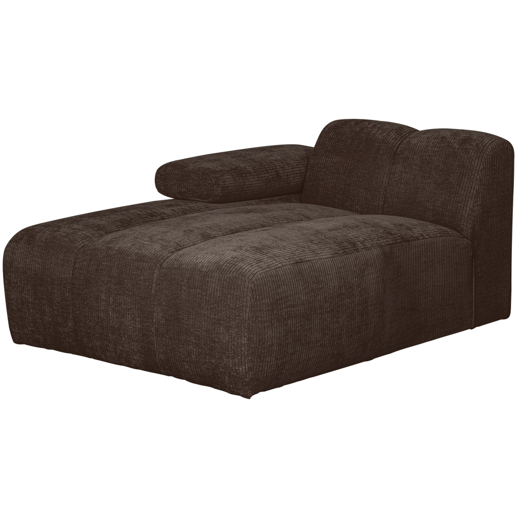 MOJO CHAISE LONGUE ELEMENT LEFT RIB FABRIC BROWN