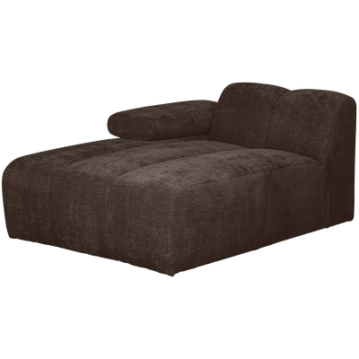 MOJO CHAISE LONGUE ELEMENT LEFT RIB FABRIC BROWN