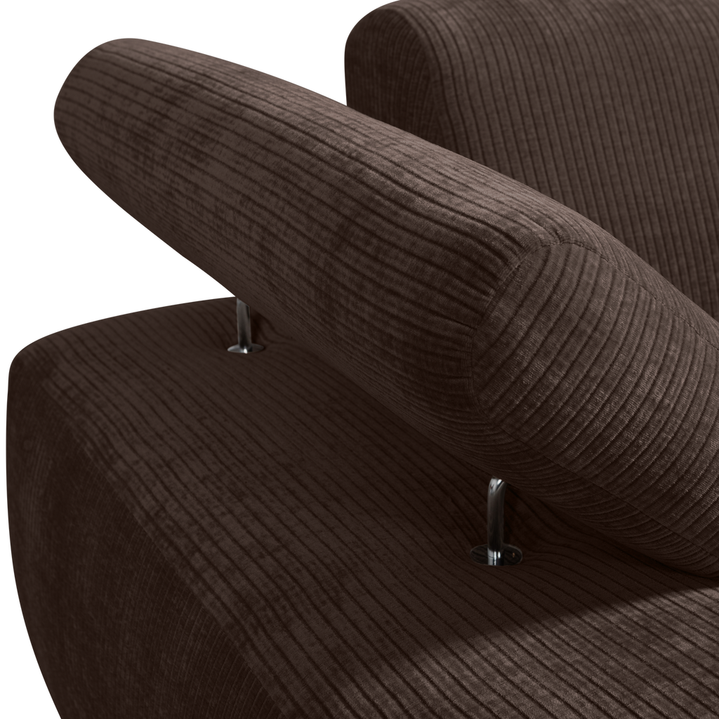MOJO CHAISE LONGUE ELEMENT LEFT RIB FABRIC BROWN