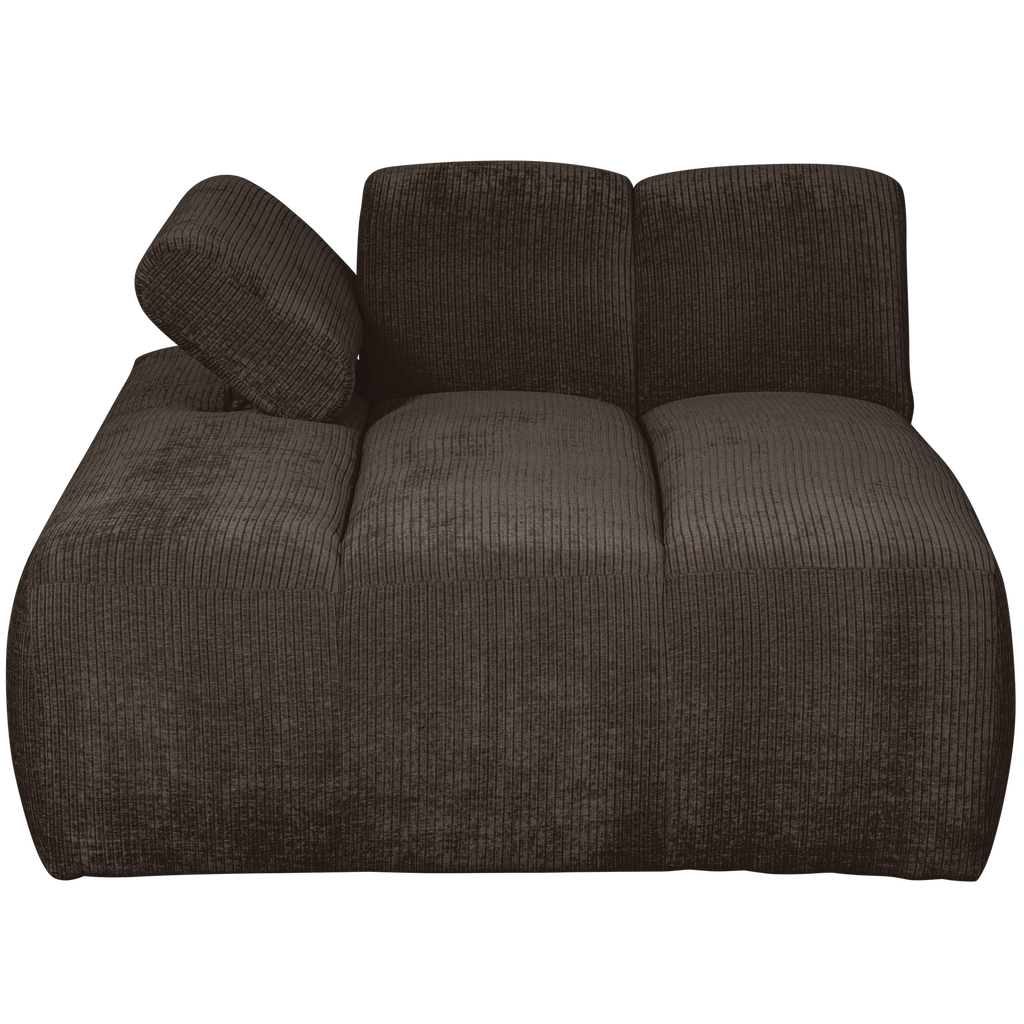 MOJO CHAISE LONGUE ELEMENT LEFT RIB FABRIC BROWN