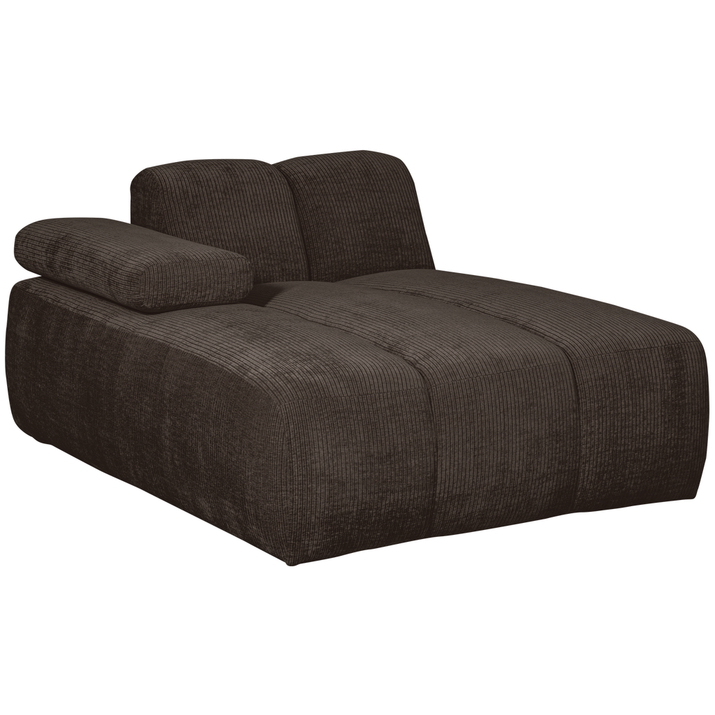 MOJO CHAISE LONGUE ELEMENT LEFT RIB FABRIC BROWN