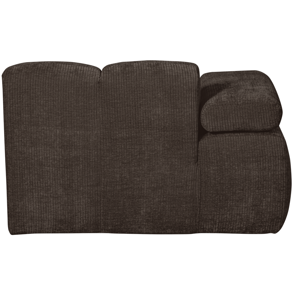 MOJO CHAISE LONGUE ELEMENT LEFT RIB FABRIC BROWN