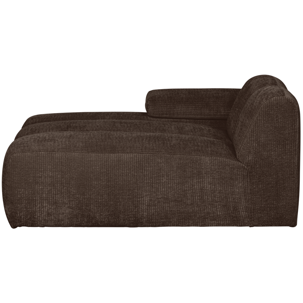 MOJO CHAISE LONGUE ELEMENT LEFT RIB FABRIC BROWN