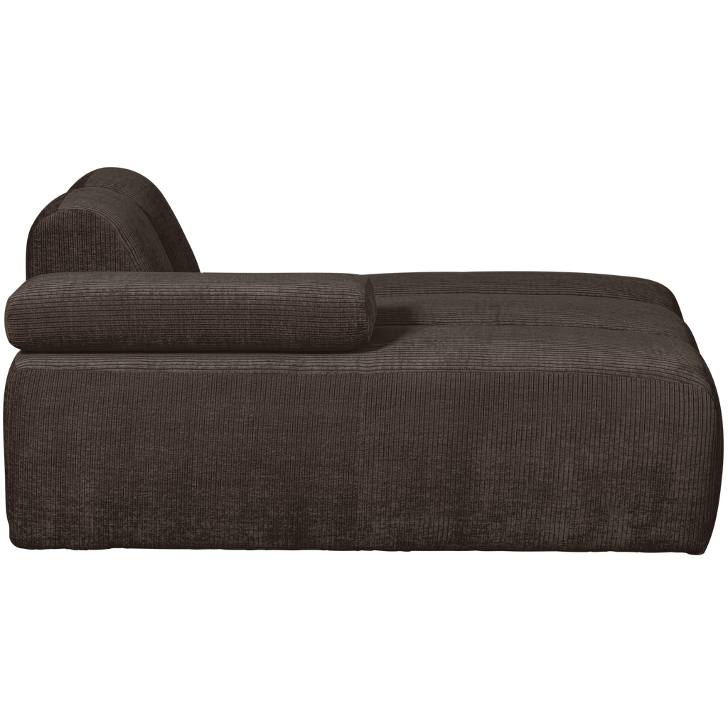 MOJO CHAISE LONGUE ELEMENT LEFT RIB FABRIC BROWN